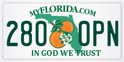 FL license plate 2800PN