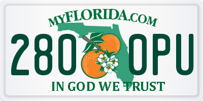 FL license plate 2800PU