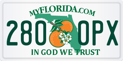 FL license plate 2800PX