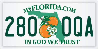 FL license plate 2800QA