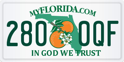 FL license plate 2800QF