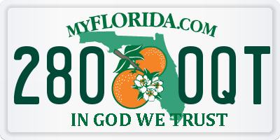 FL license plate 2800QT