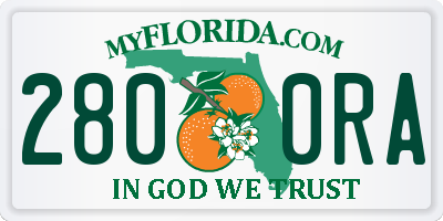 FL license plate 2800RA