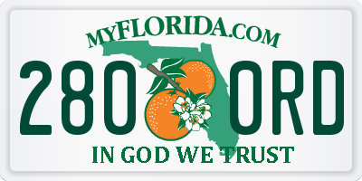 FL license plate 2800RD