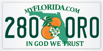 FL license plate 2800RO