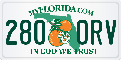 FL license plate 2800RV