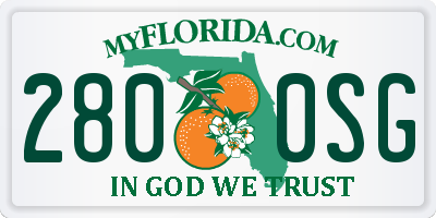 FL license plate 2800SG