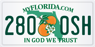 FL license plate 2800SH