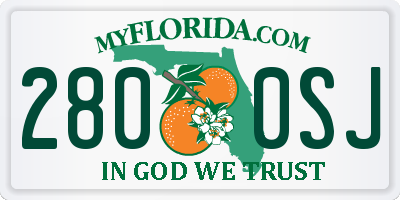 FL license plate 2800SJ