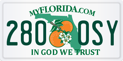 FL license plate 2800SY