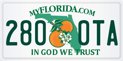 FL license plate 2800TA