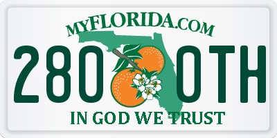 FL license plate 2800TH