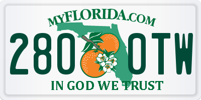 FL license plate 2800TW