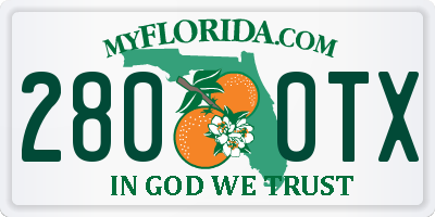 FL license plate 2800TX
