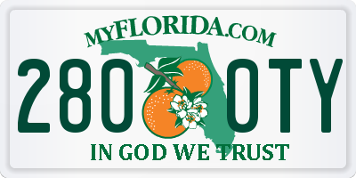 FL license plate 2800TY
