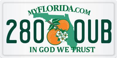 FL license plate 2800UB