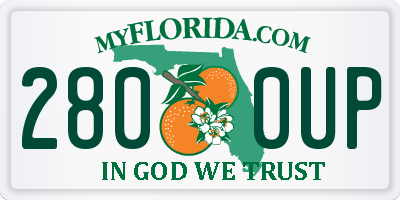 FL license plate 2800UP