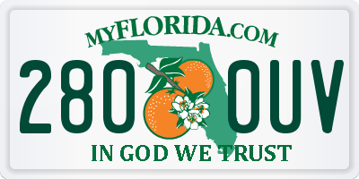 FL license plate 2800UV