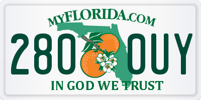 FL license plate 2800UY