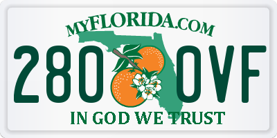 FL license plate 2800VF