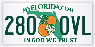 FL license plate 2800VL