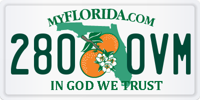 FL license plate 2800VM