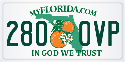 FL license plate 2800VP