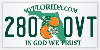 FL license plate 2800VT