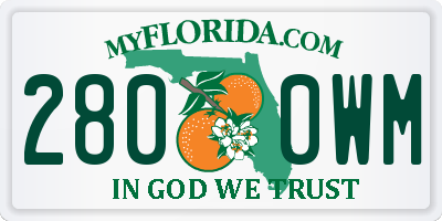 FL license plate 2800WM
