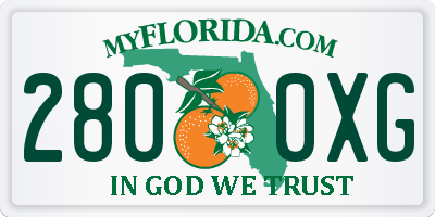 FL license plate 2800XG