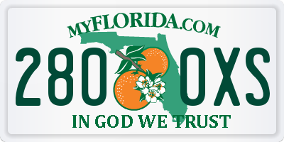 FL license plate 2800XS