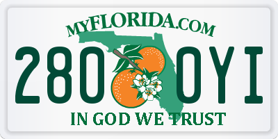 FL license plate 2800YI