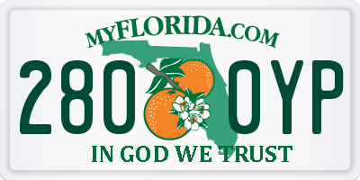 FL license plate 2800YP