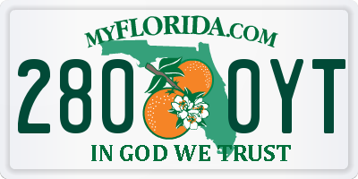 FL license plate 2800YT