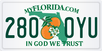 FL license plate 2800YU