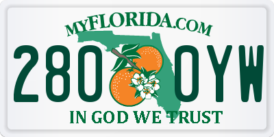 FL license plate 2800YW