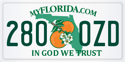 FL license plate 2800ZD