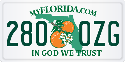 FL license plate 2800ZG
