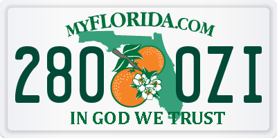FL license plate 2800ZI