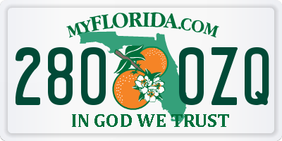 FL license plate 2800ZQ