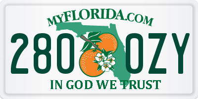 FL license plate 2800ZY