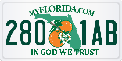 FL license plate 2801AB