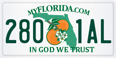FL license plate 2801AL