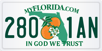FL license plate 2801AN
