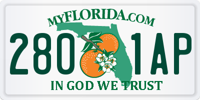 FL license plate 2801AP