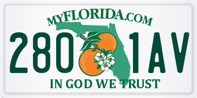 FL license plate 2801AV