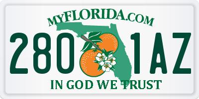 FL license plate 2801AZ