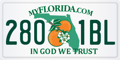 FL license plate 2801BL