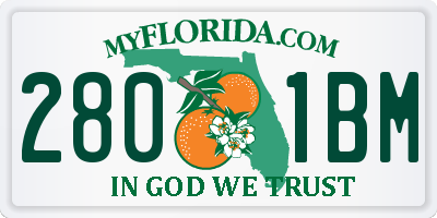 FL license plate 2801BM