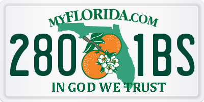 FL license plate 2801BS